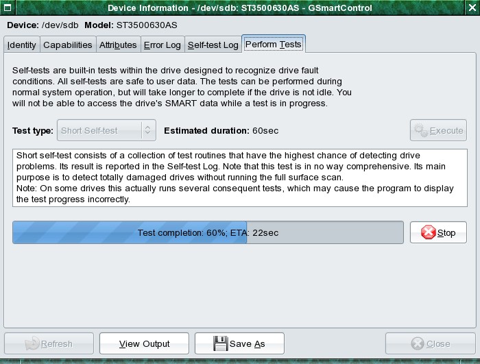 Скриншот 2 программы GSmartControl