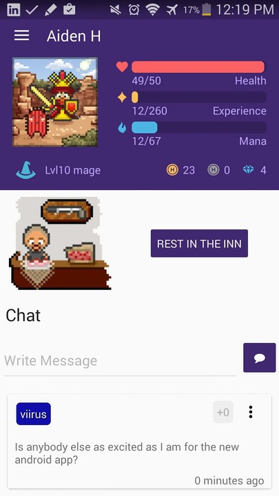 Скриншот 1 программы Habitica