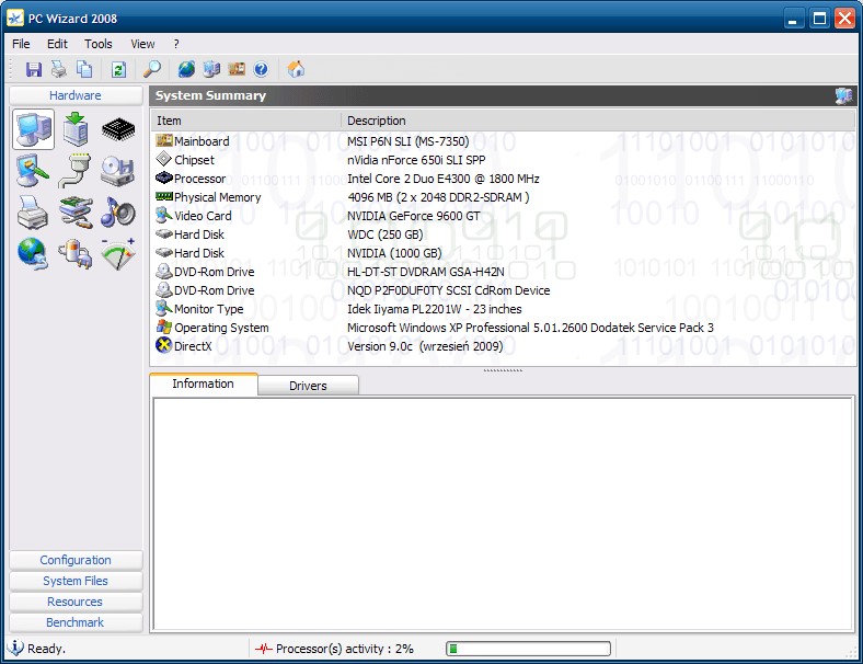 Скриншот 2 программы PC Wizard