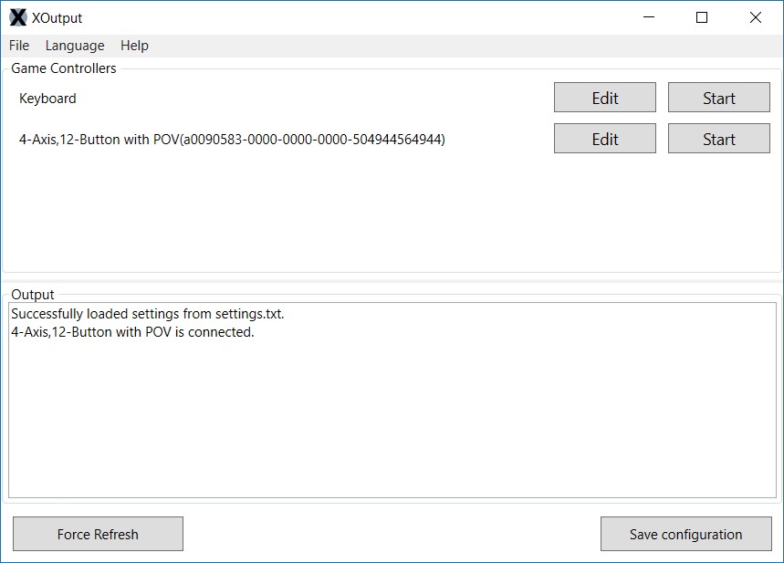 Скриншот 3 программы XOutput