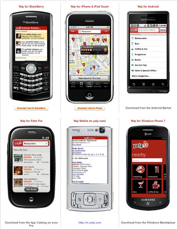 Скриншот 1 программы Yelp