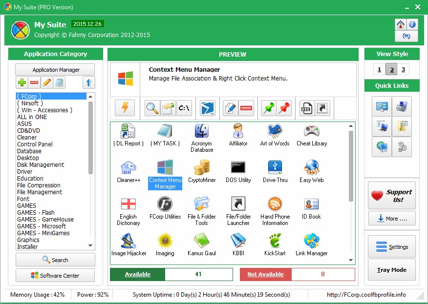 Скриншот 1 программы FCorp My Suite
