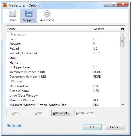 Скриншот 1 программы FireGestures