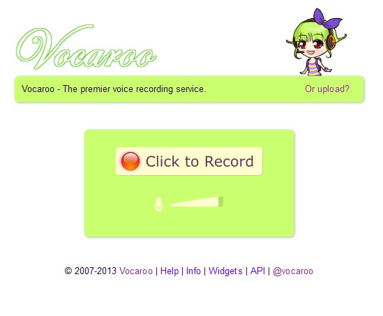 Скриншот 1 программы Vocaroo
