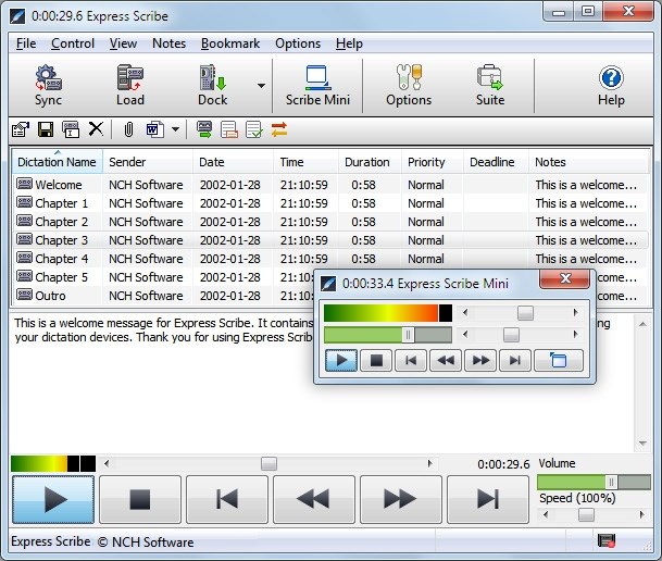 Скриншот 2 программы Express Scribe