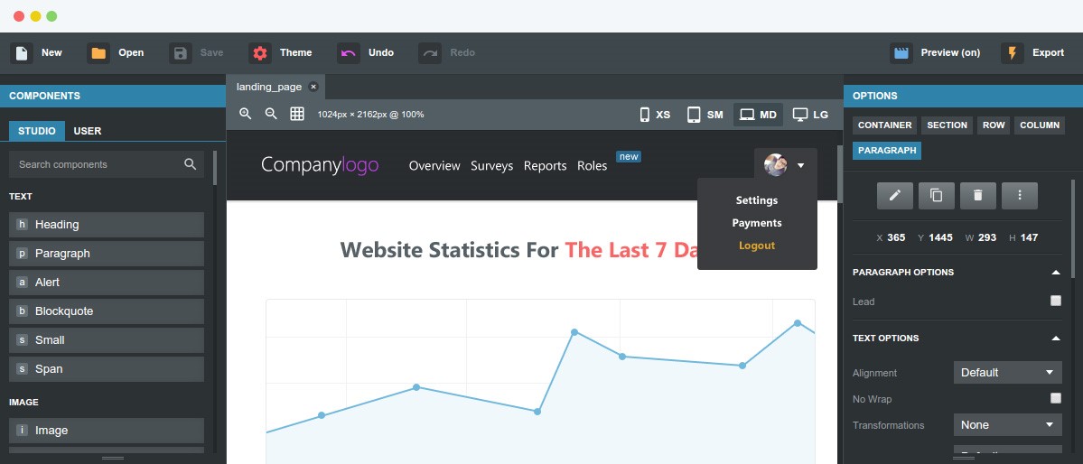Скриншот 2 программы Bootstrap Studio