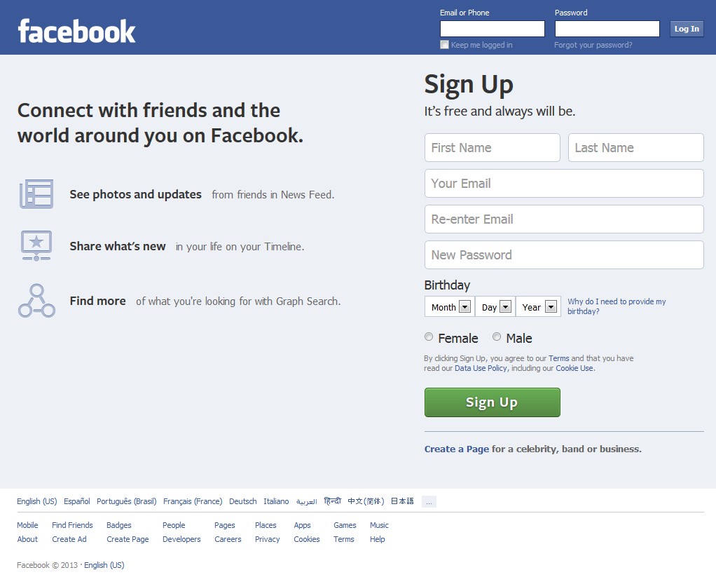 Скриншот 1 программы Facebook