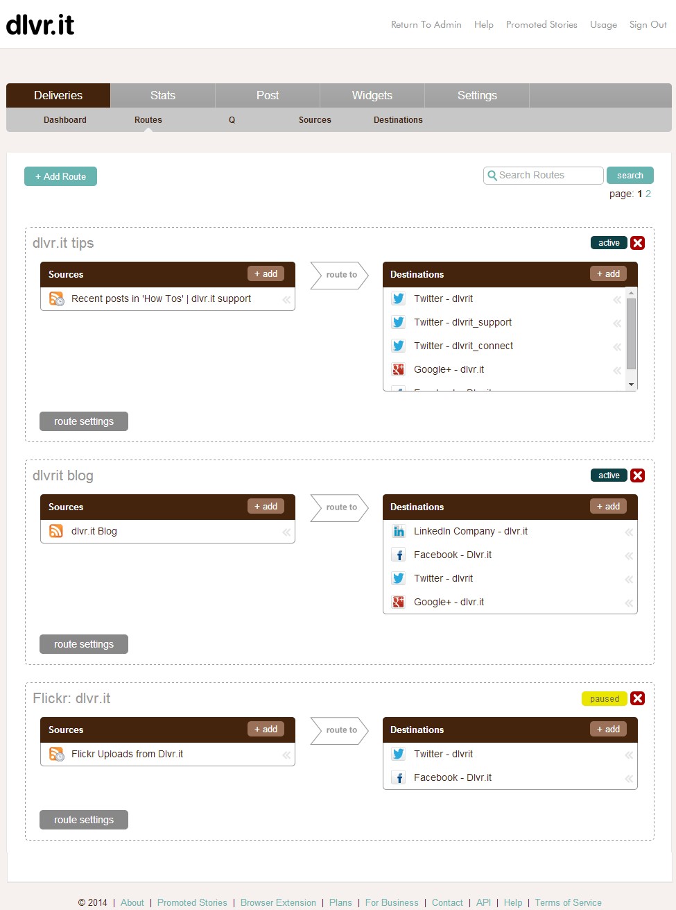 Скриншот 1 программы dlvr.it
