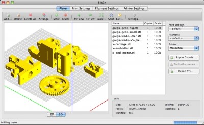 Скриншот 1 программы Slic3r