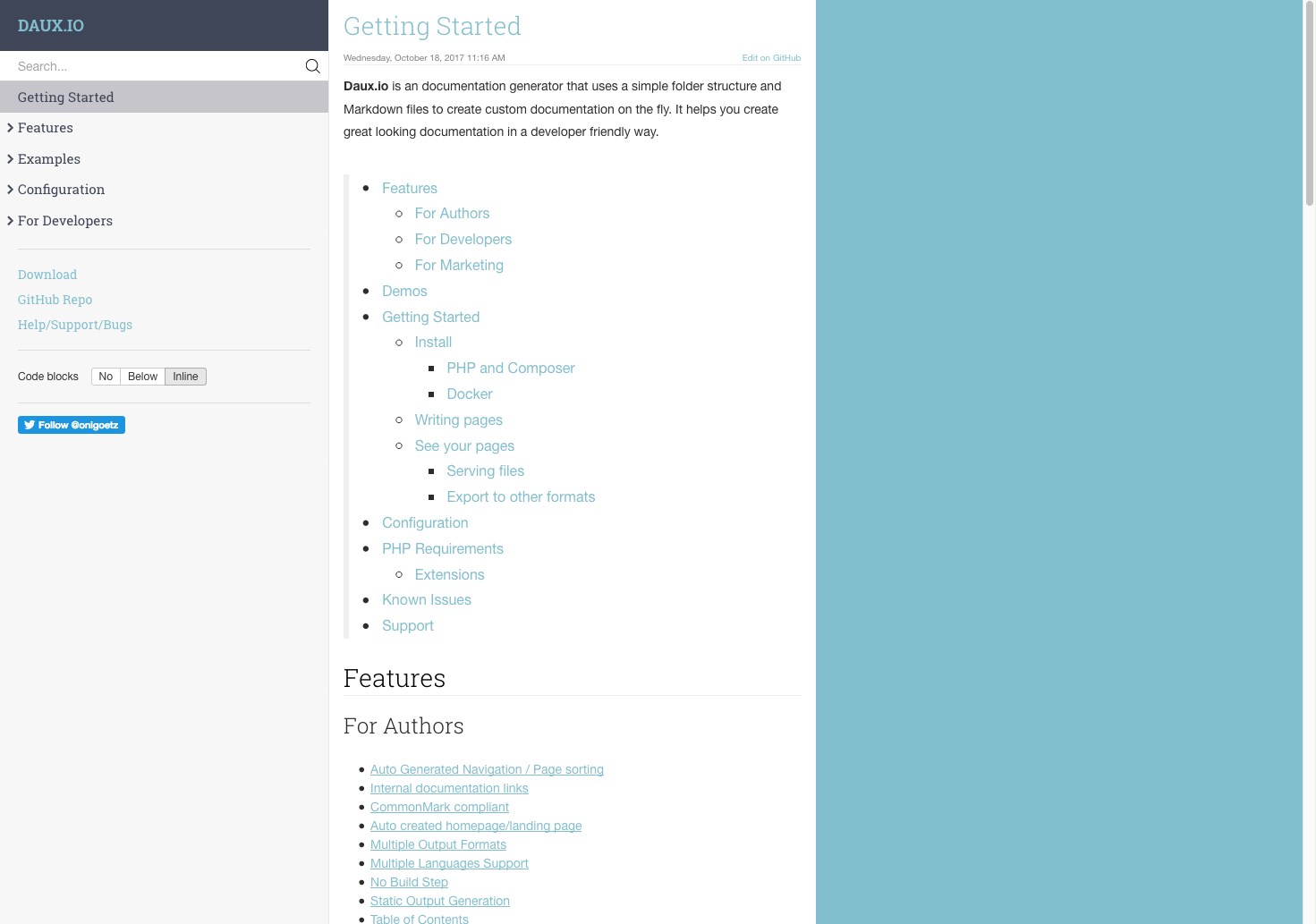 Скриншот 2 программы Daux.io