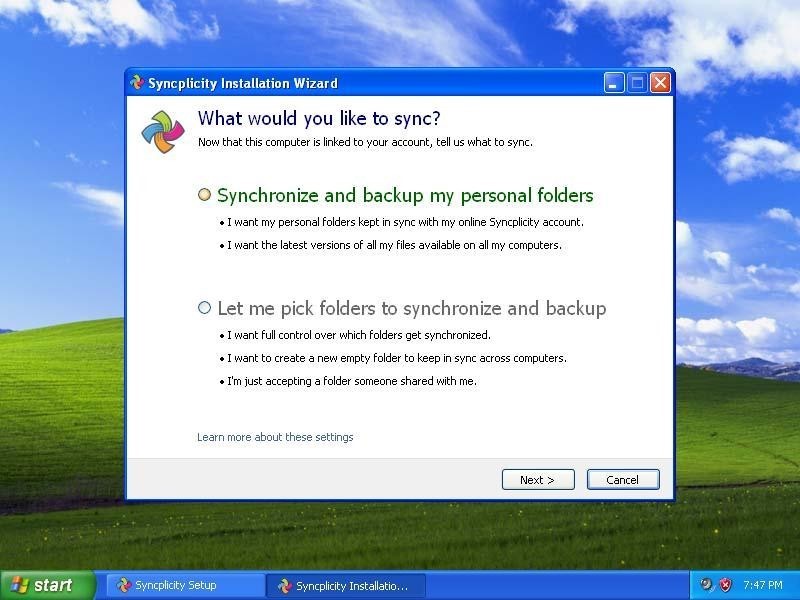 Скриншот 1 программы Syncplicity