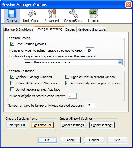 Скриншот 2 программы Session Manager