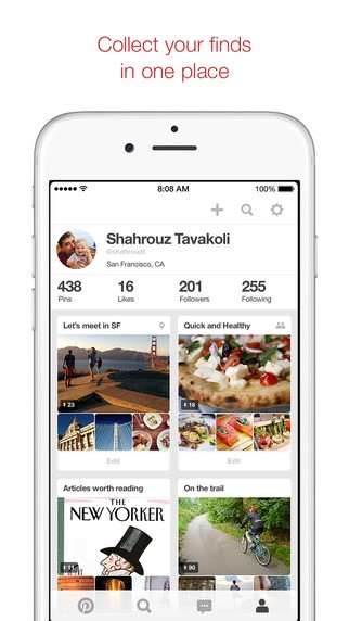 Скриншот 1 программы Pinterest