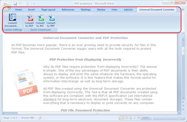 Скриншот 1 программы Universal Document Converter