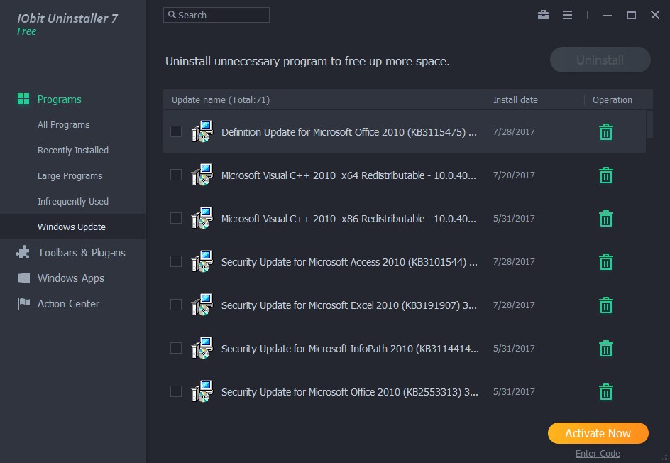 Скриншот 1 программы IObit Uninstaller