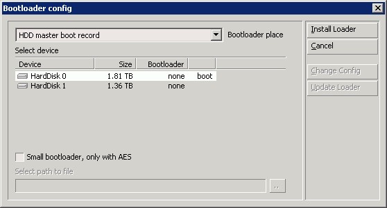 Change configuration. DISKCRYPTOR. AES Crypt Интерфейс. Ишедщслук ищще дщфвук.