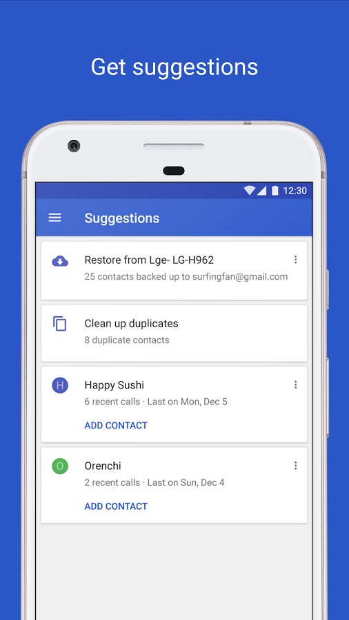 Скриншот 2 программы Google Contacts