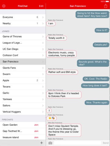 Скриншот 1 программы FireChat