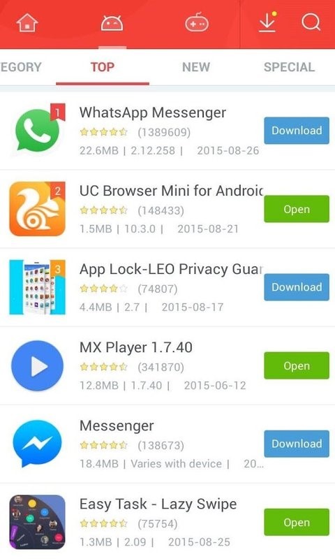 Скриншот 1 программы 9Apps Store