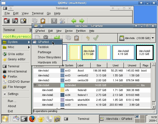 Скриншот 2 программы SystemRescueCd