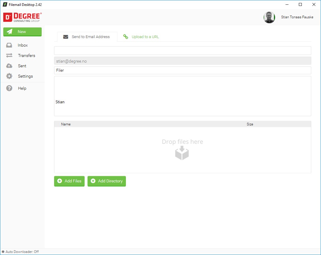 Скриншот 2 программы Filemail