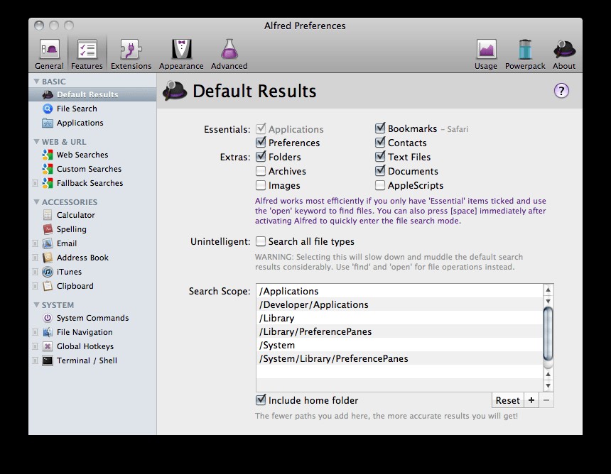 Library preferences. Terminal hotkeys.