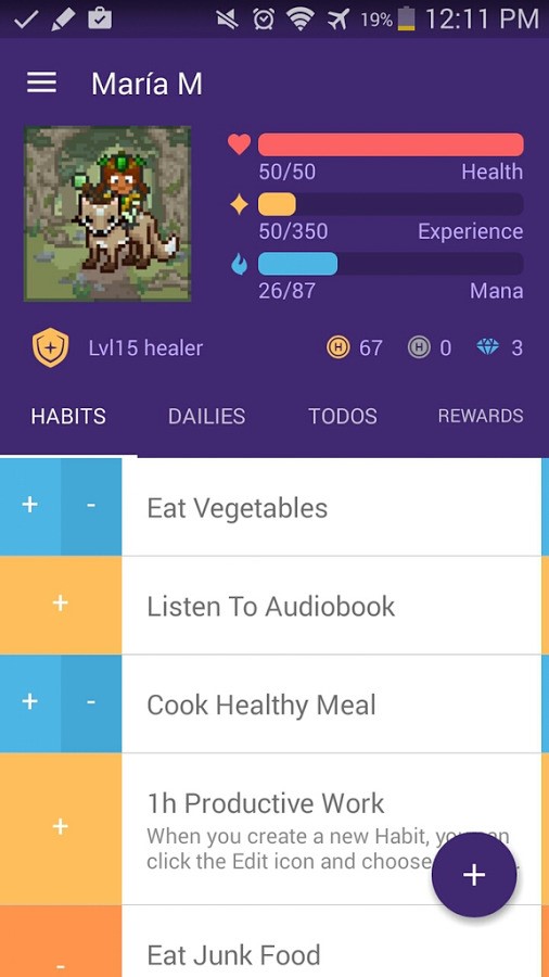 Скриншот 3 программы Habitica