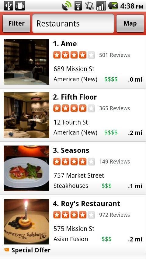 Скриншот 2 программы Yelp