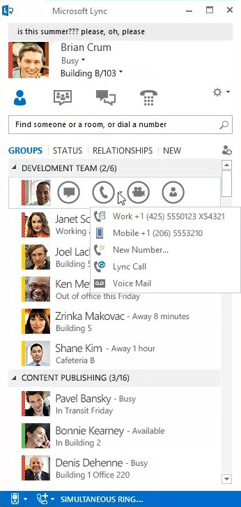 Скриншот 2 программы Microsoft Lync