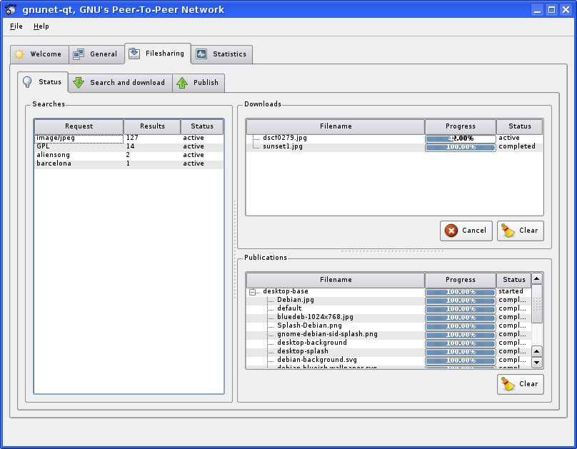 Скриншот 2 программы GNUnet