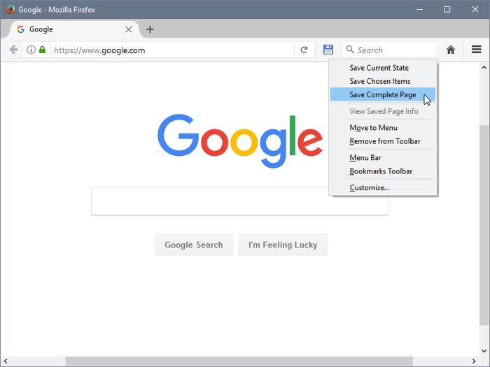 Скриншот 2 программы Save Page WE