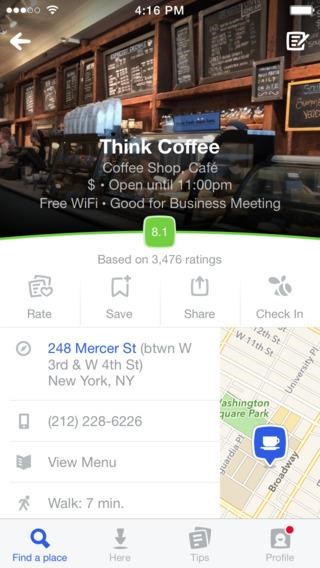 Скриншот 1 программы foursquare