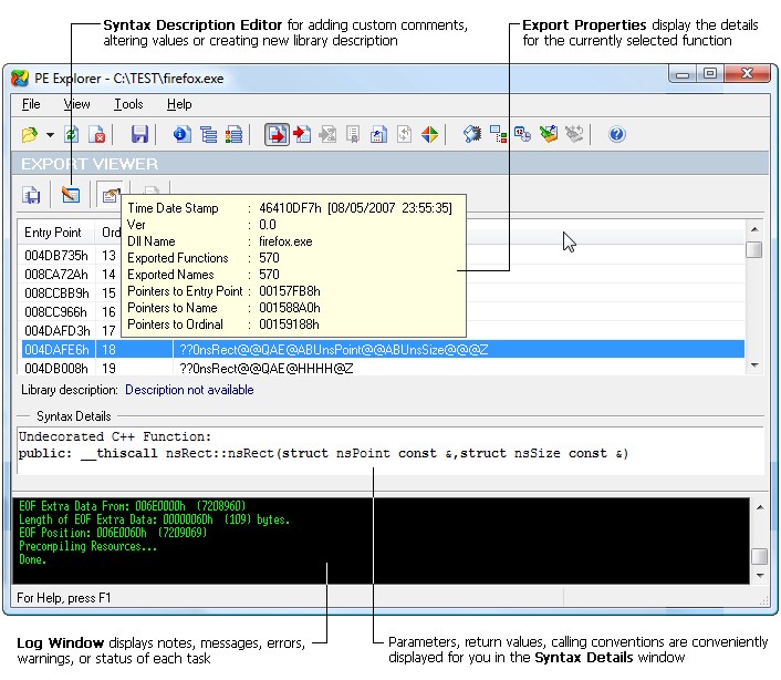 Скриншот 2 программы PE Explorer