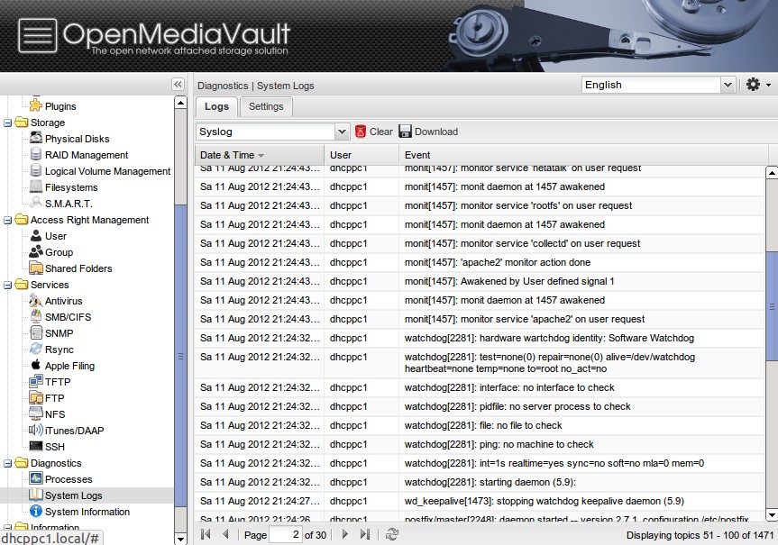 Скриншот 3 программы OpenMediaVault