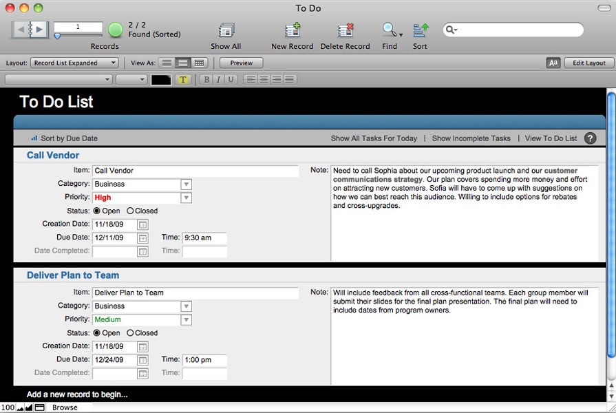 Скриншот 3 программы FileMaker Pro