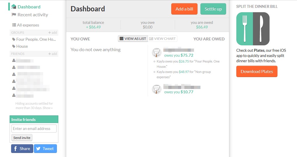Скриншот 2 программы Splitwise