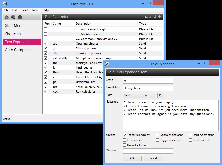 Скриншот 4 программы FastKeys