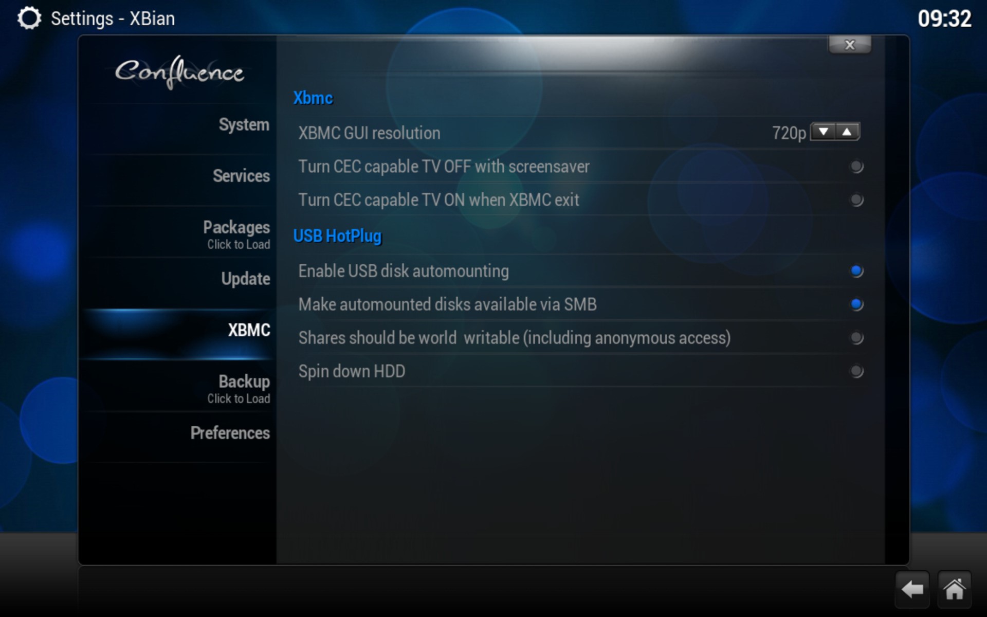 Скриншот 1 программы XBian