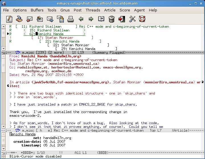 Скриншот 1 программы GNU Emacs