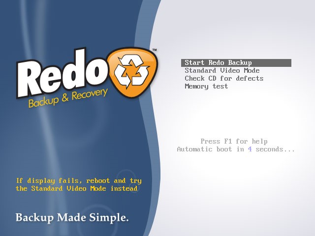 Скриншот 1 программы Redo Backup and Recovery