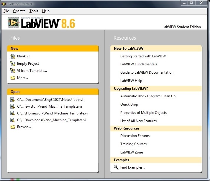 Скриншот 1 программы LabVIEW