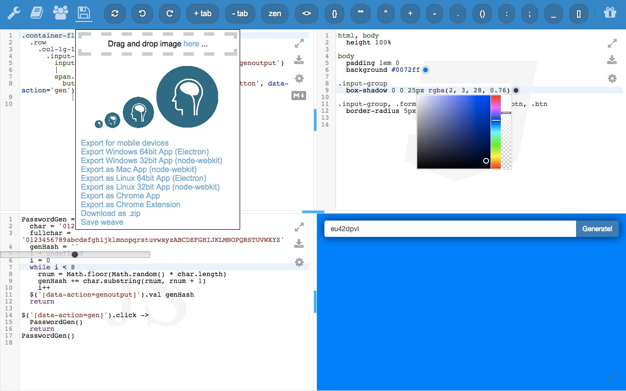 Скриншот 2 программы kodeWeave