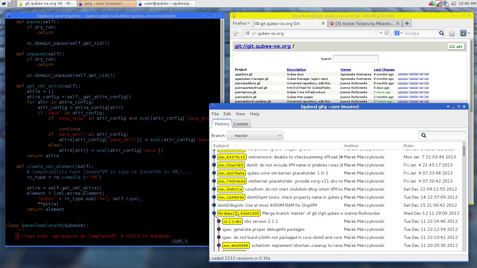 Скриншот 3 программы Qubes OS