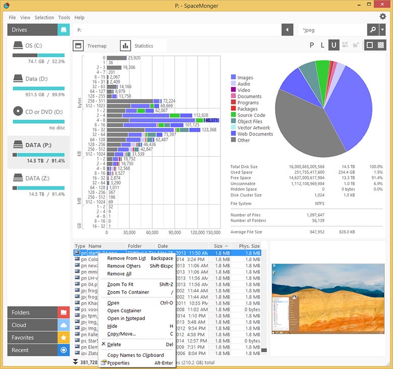 Скриншот 2 программы SpaceMonger