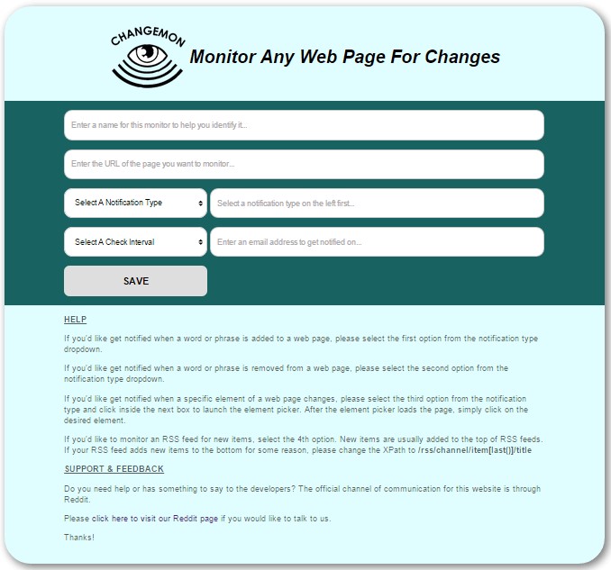 Скриншот 1 программы ChangeMon.Com