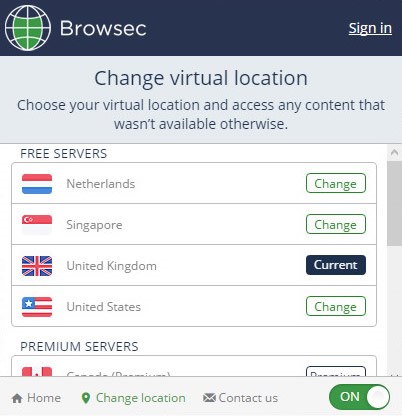 Скриншот 3 программы Browsec