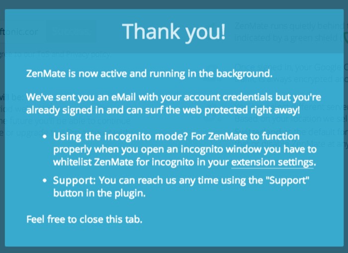 Скриншот 1 программы ZenMate