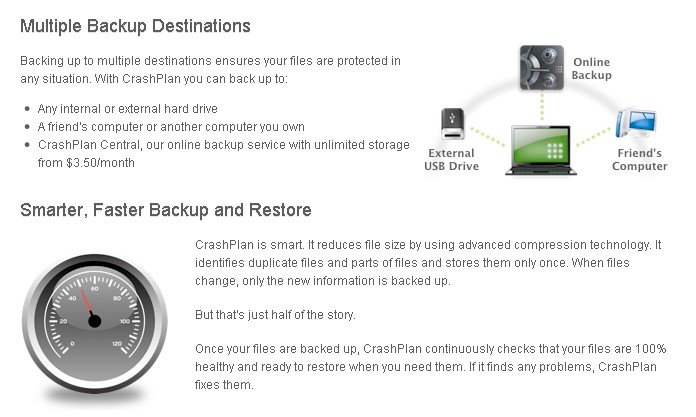 Скриншот 1 программы CrashPlan PRO