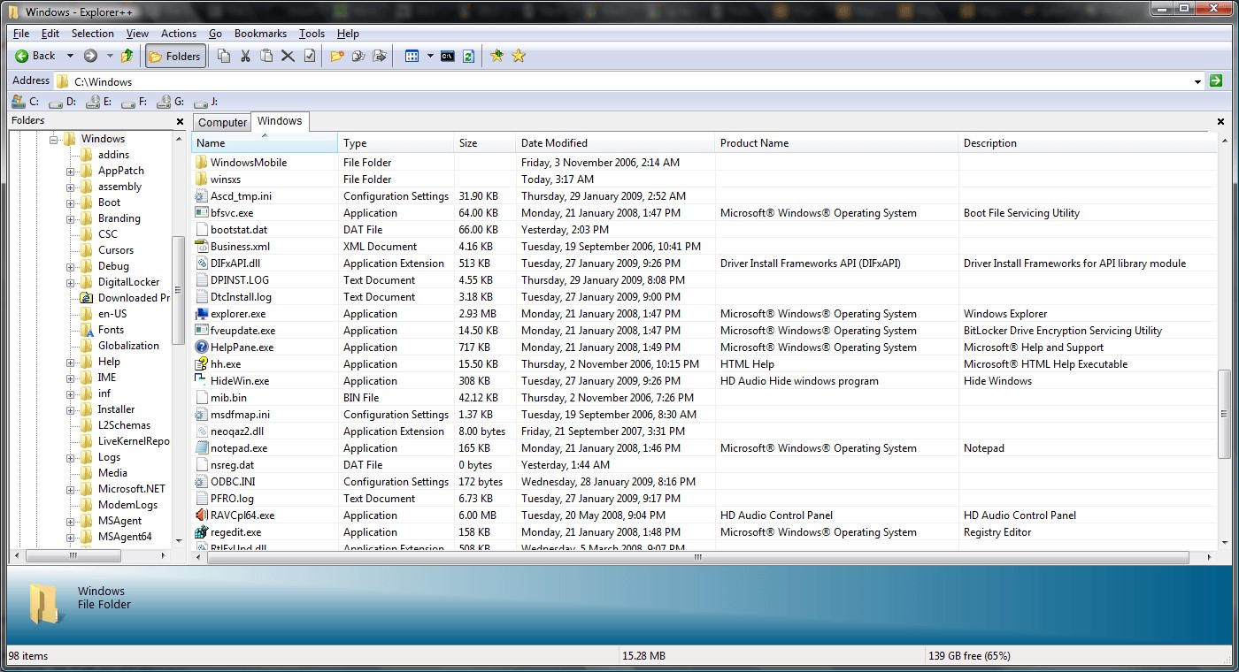 Скриншот 1 программы Explorer++