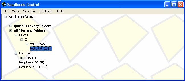 Скриншот 1 программы Sandboxie